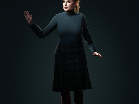 Adele Character Low-poly 3D Model