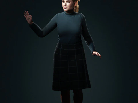 Adele Character Low-poly 3D Model