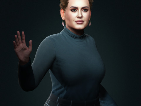 Adele Character Low-poly 3D Model