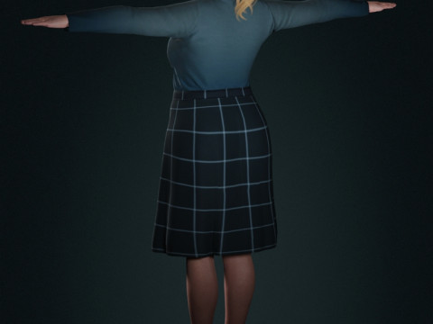 Adele Character Low-poly 3D Model