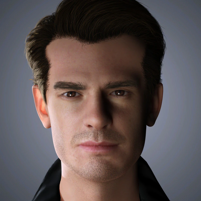 Andrew Garfield Character Low-poly 3D Model .c4d .max .obj .3ds .fbx .stl .blend