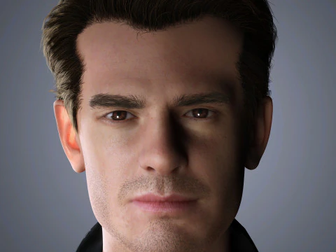 Andrew Garfield Personaje Low-poly Modelo 3D