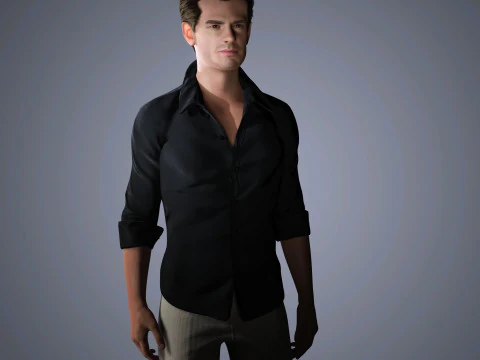 Andrew Garfield Character Low-poly 3D Model