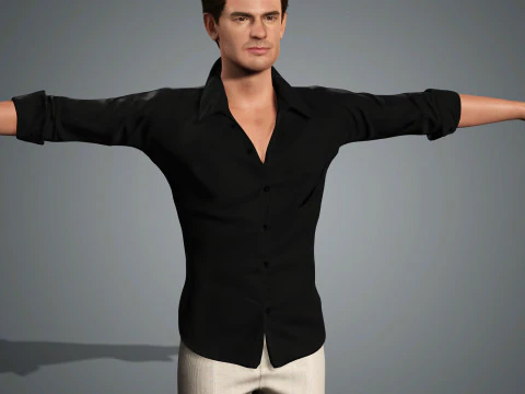 Andrew Garfield Character Low-poly 3D Model