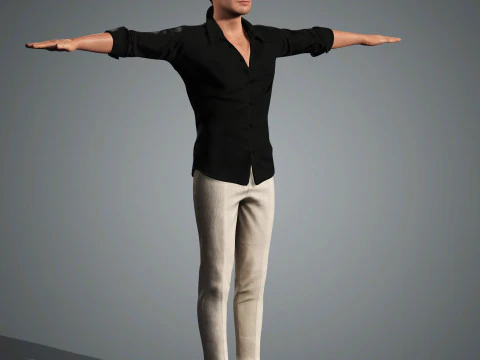 Andrew Garfield Character Low-poly 3D Model