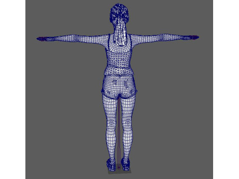 Ariana Grande Character Low-poly Model 3D