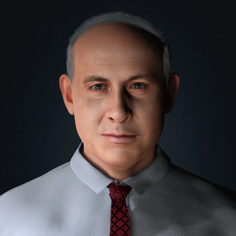 Benjamin Netanyahu Low-poly 3D Model .c4d .max .obj .3ds .fbx .stl .blend 