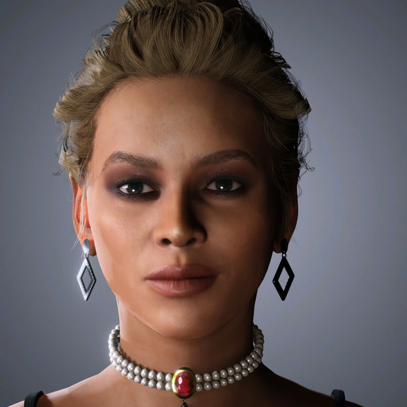 Beyonce Character Low-poly 3D Model .c4d .max .obj .3ds .fbx .stl .blend 