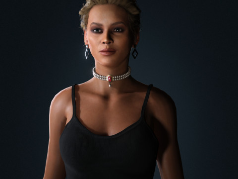 Beyonce Character Low-poly 3Dモデル