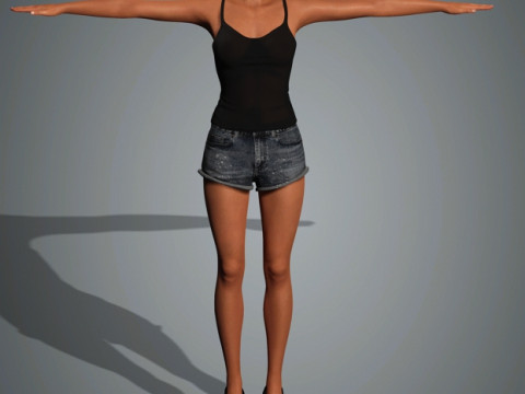 Beyonce Character Low-poly 3Dモデル