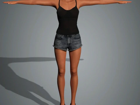 Beyonce Character Low-poly 3D Model