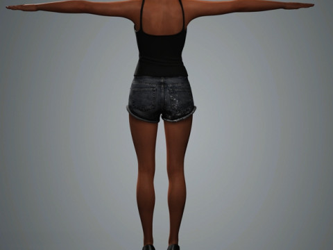 Beyonce Character Low-poly 3Dモデル