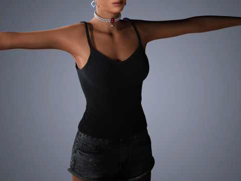 Beyonce Character Low-poly 3Dモデル