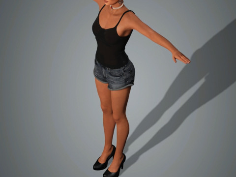 Beyonce Character Low-poly 3Dモデル