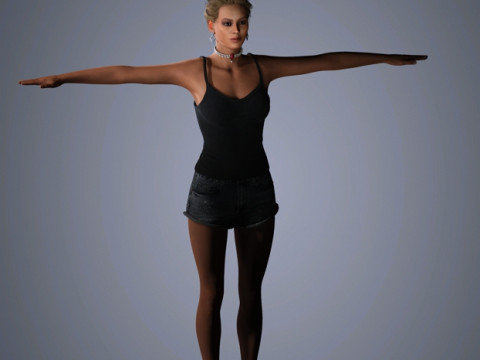 Beyonce Character Low-poly 3Dモデル