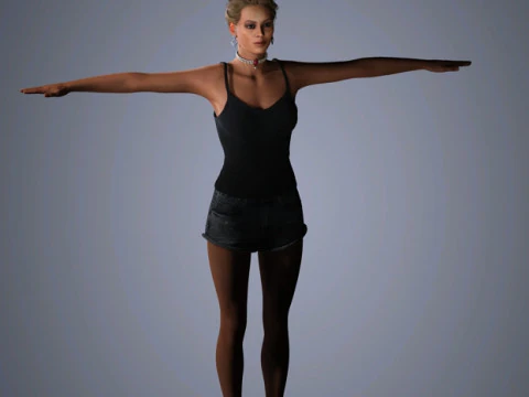 Beyonce Character Low-poly 3D Model