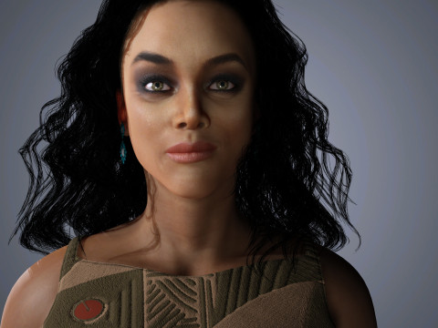 Tyra Banks Character Low-poly Model 3D