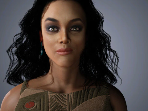 Tyra Banks Character Low-poly 3D Model