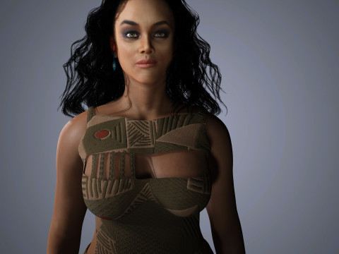Tyra Banks Character Low-poly Model 3D