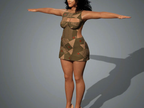 Tyra Banks Character Low-poly Model 3D