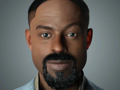 Sterling K Brown Character Low-poly 3D Model