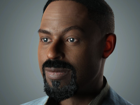 Sterling K Brown Character Low-poly 3D Model