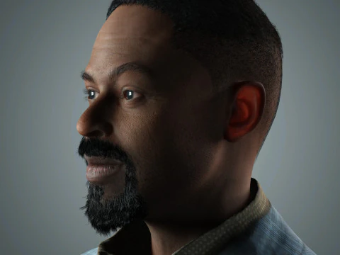 Sterling K Brown Character Low-poly 3D Model
