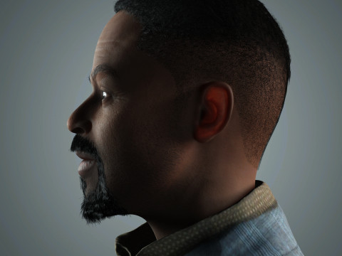 Sterling K Brown Character Low-poly 3D Model