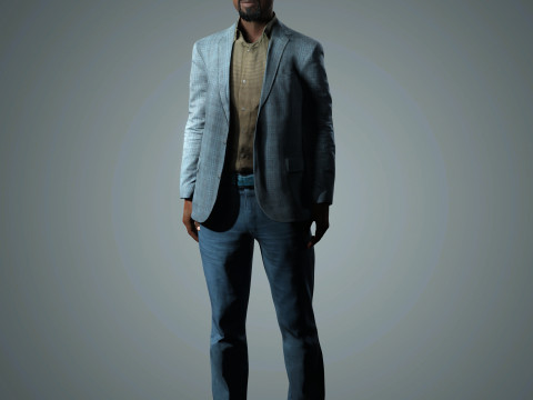 Sterling K Brown Character Low-poly 3D Model
