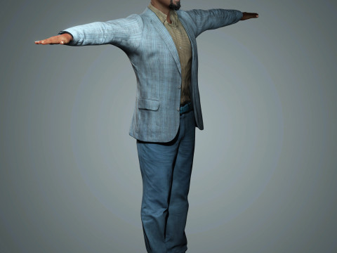 Sterling K Brown Character Low-poly 3D Model