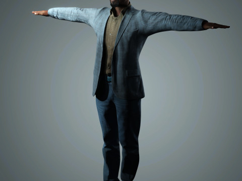 Sterling K Brown Character Low-poly 3D Model