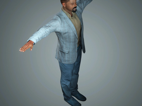 Sterling K Brown Character Low-poly 3D Model
