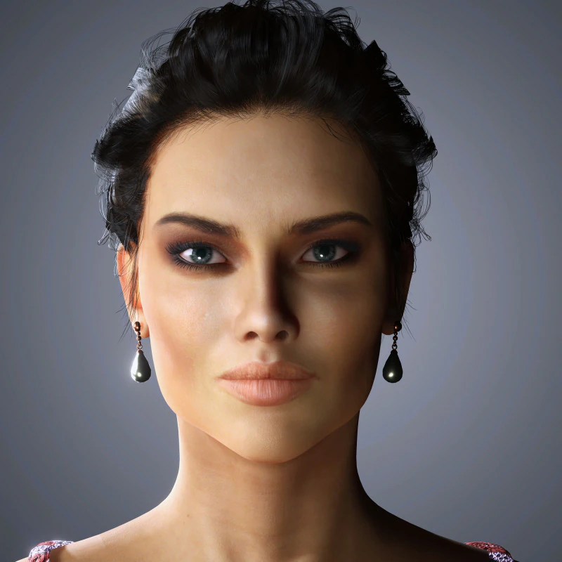 Adriana Lima Character Low-poly 3D Model .c4d .max .obj .3ds .fbx .stl .blend 