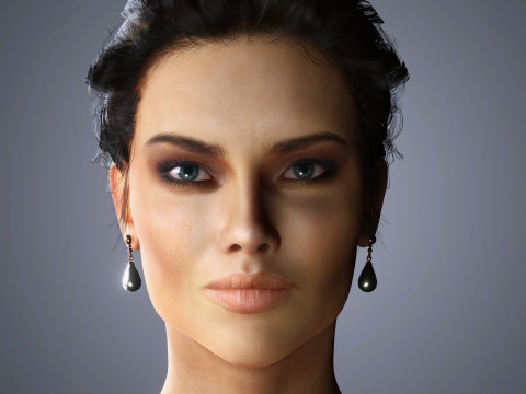 Adriana Lima Character Low-poly 3D Model