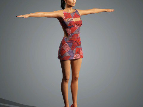 Adriana Lima Character Low-poly 3D Model