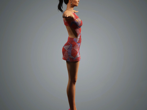 Adriana Lima Character Low-poly 3D Model
