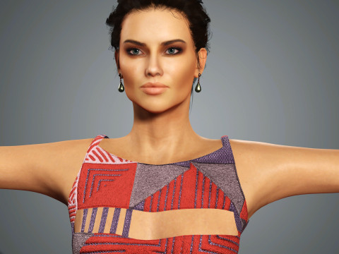 Adriana Lima Character Low-poly 3D Model