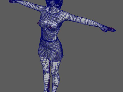 Adriana Lima Character Low-poly 3D Model