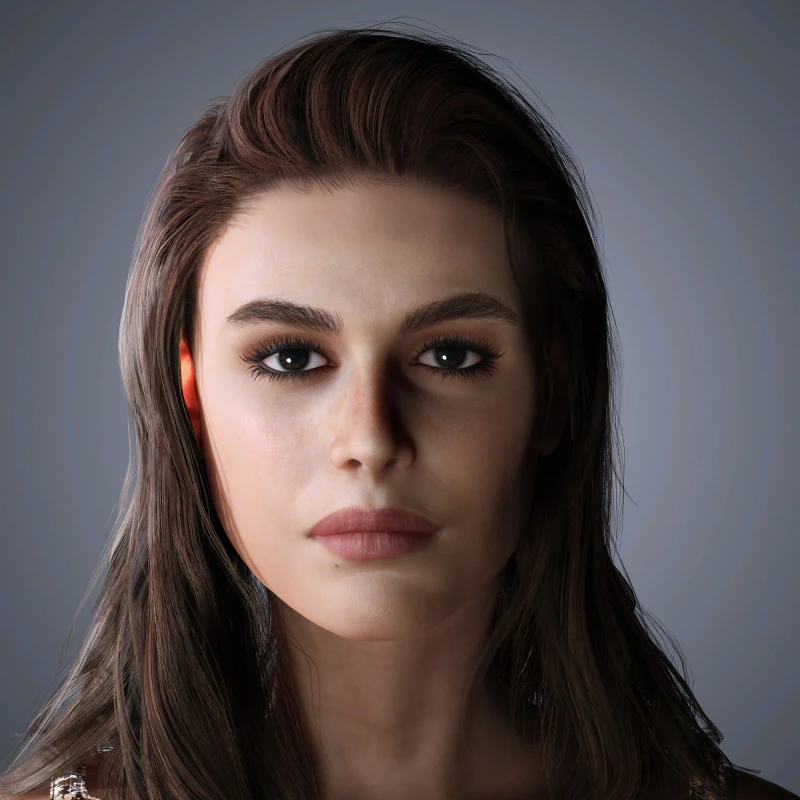 Kaia Gerber Character Low Poly 3D Model .c4d .max .obj .3ds .fbx .stl .blend