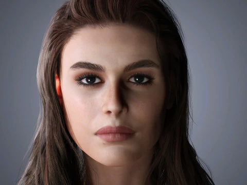 Personaggio Kaia Gerber Low Poly Modello 3D