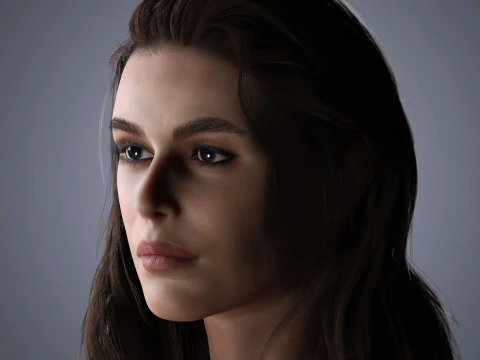 Kaia Gerber Character Low Poly 3D Model