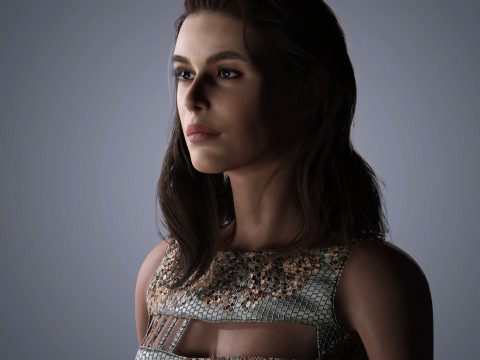 Kaia Gerber Character Low Poly 3Dモデル