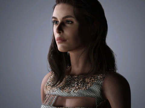 Kaia Gerber Character Low Poly 3D Model