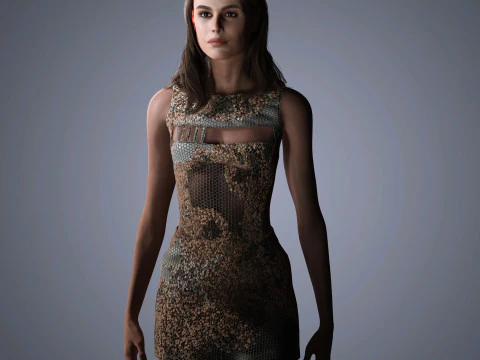 Kaia Gerber Character Low Poly 3D Model