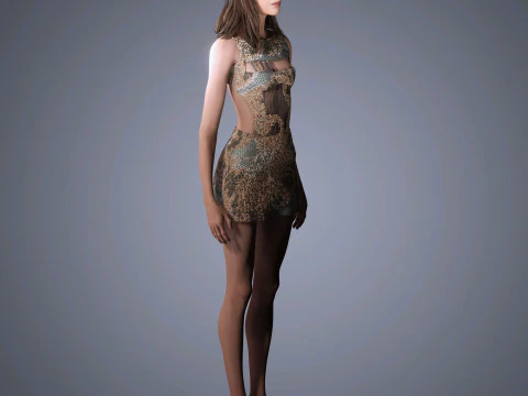 Kaia Gerber Character Low Poly 3D Model