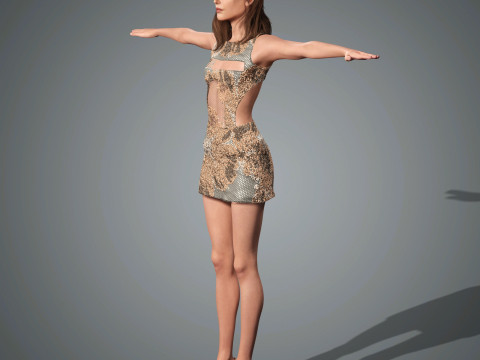 Kaia Gerber Character Low Poly 3Dモデル