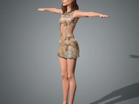 Kaia Gerber Character Low Poly 3D Model