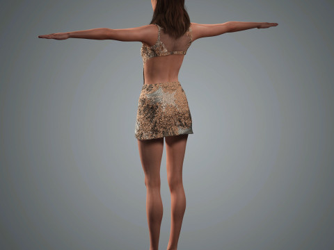 Kaia Gerber Character Low Poly 3Dモデル