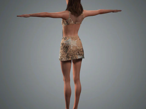 Kaia Gerber Character Low Poly 3D Model