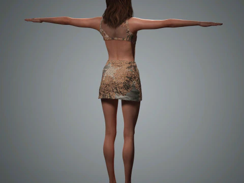 Kaia Gerber Character Low Poly 3D Model